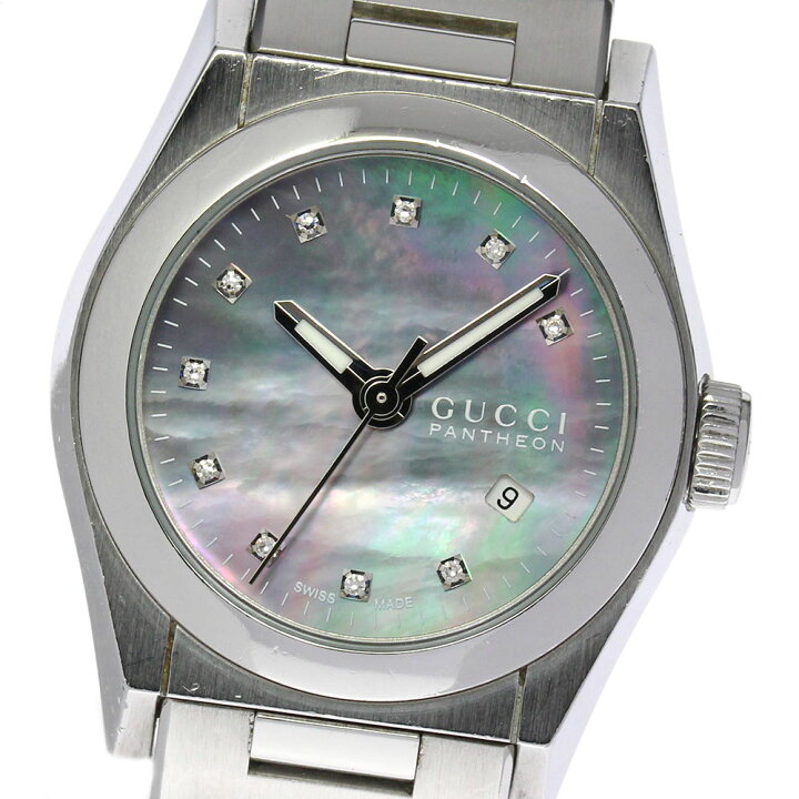 楽天市場】【GUCCI】グッチ パンテオン 10Pダイヤ 115.5/YA115506  