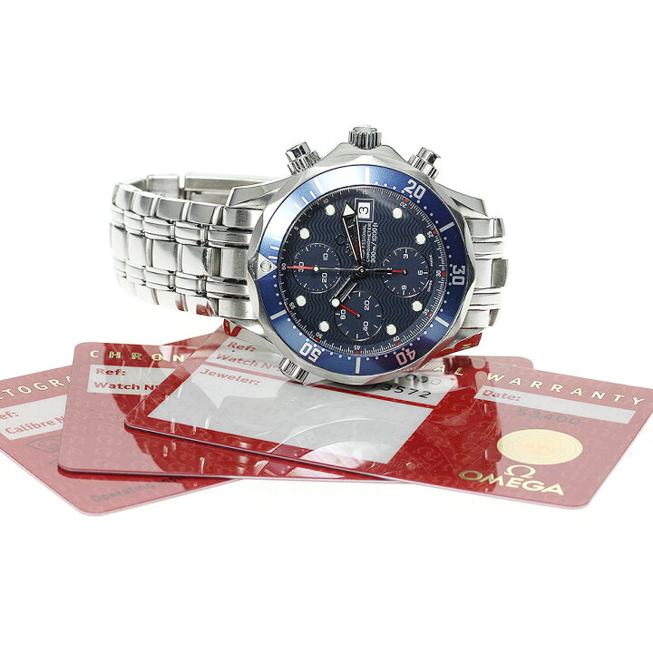 楽天市場】☆良品☆保証書付き【OMEGA】オメガ シーマスター300 クロノ  