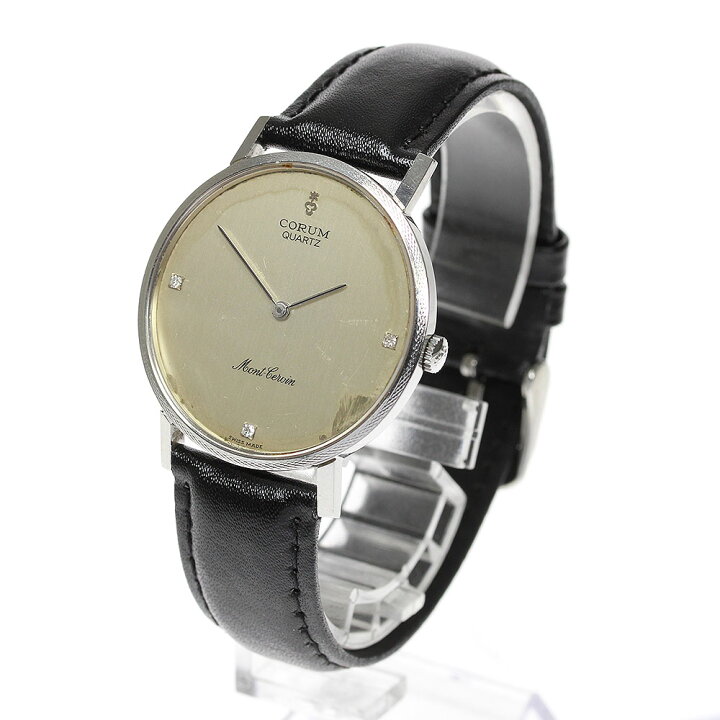 CORUM】コルム モンセルヴァン 3Pダイヤ クォーツ メンズ【中古 