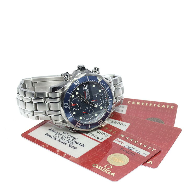楽天市場】☆良品☆保証書付き【OMEGA】オメガ シーマスター300 クロノ  