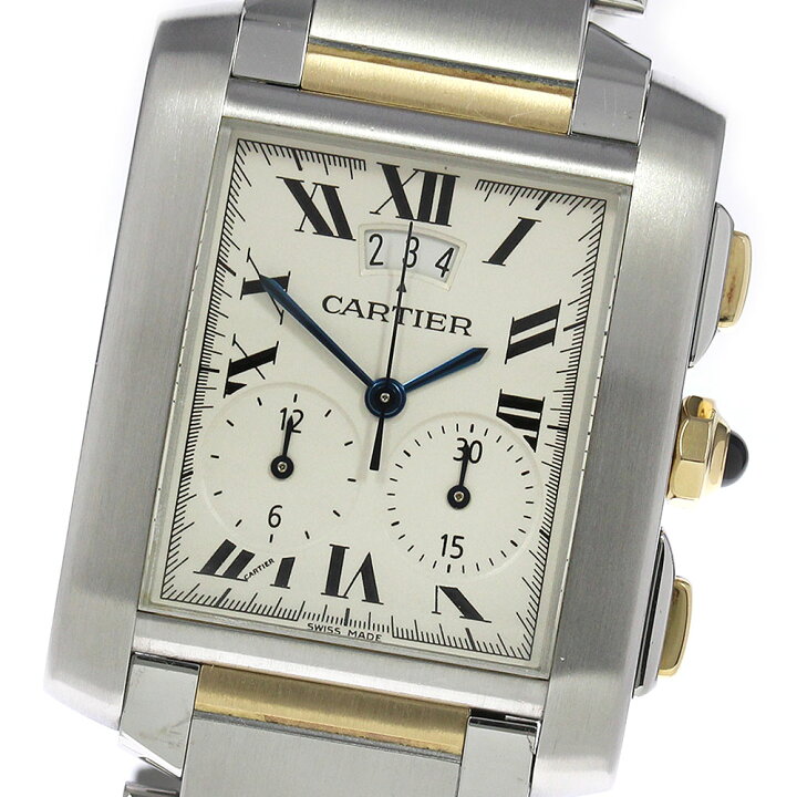 楽天市場】☆良品【CARTIER】カルティエ タンクフランセーズLM クロノ 
