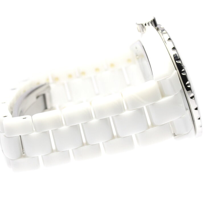 楽天市場】【CHANEL】シャネル J12 白セラミック 12Pダイヤ デイト  