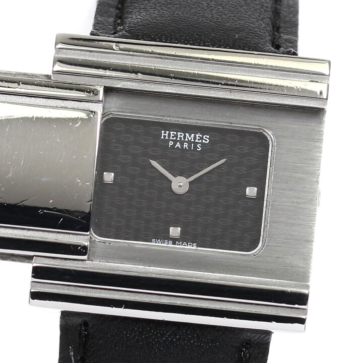 エルメス HERMES GL1.510 グリザード クォーツ レディース 保証書付き_  