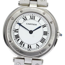 ベルト訳あり☆【CARTIER】カルティエ サントスラウンド クォーツ メンズ_705472【中古】