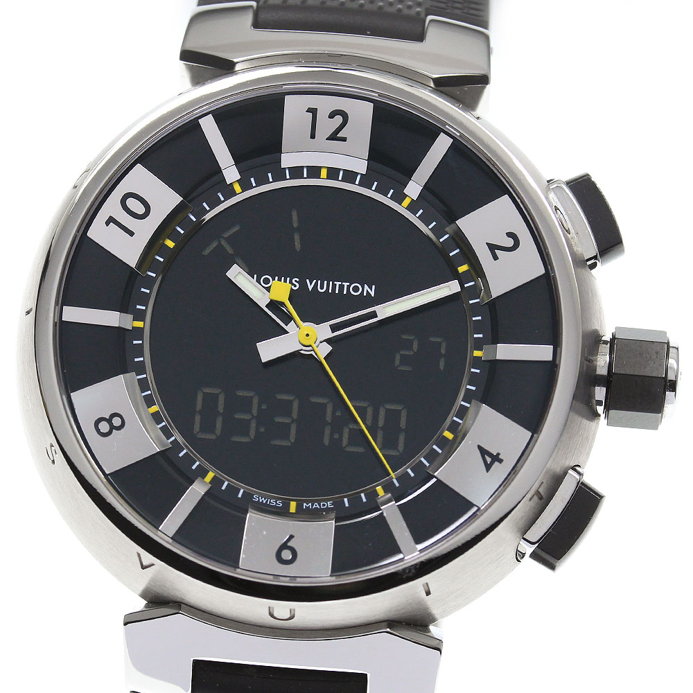 ルイヴィトン タンブール インブラック Q118F クオーツ メンズ 腕時計