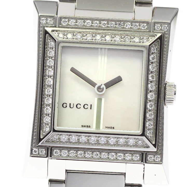 楽天市場】☆良品【GUCCI】グッチ スクエア ダイヤベゼル 111L  