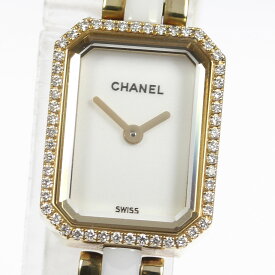 ☆良品★保証書付き【CHANEL】シャネル プルミエール K18YG ダイヤベゼル H2435 クォーツ レディース_711564【中古】