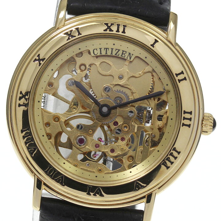 楽天市場】☆良品【CITIZEN】シチズン スケルトン 8234-824121K 手巻き 