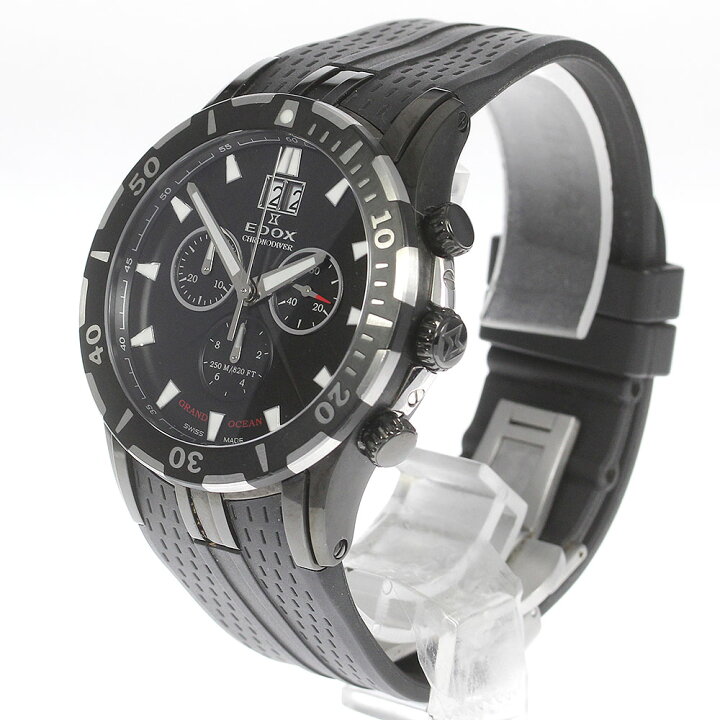 楽天市場】☆美品【EDOX】エドックス グランドオーシャン クロノグラフ  
