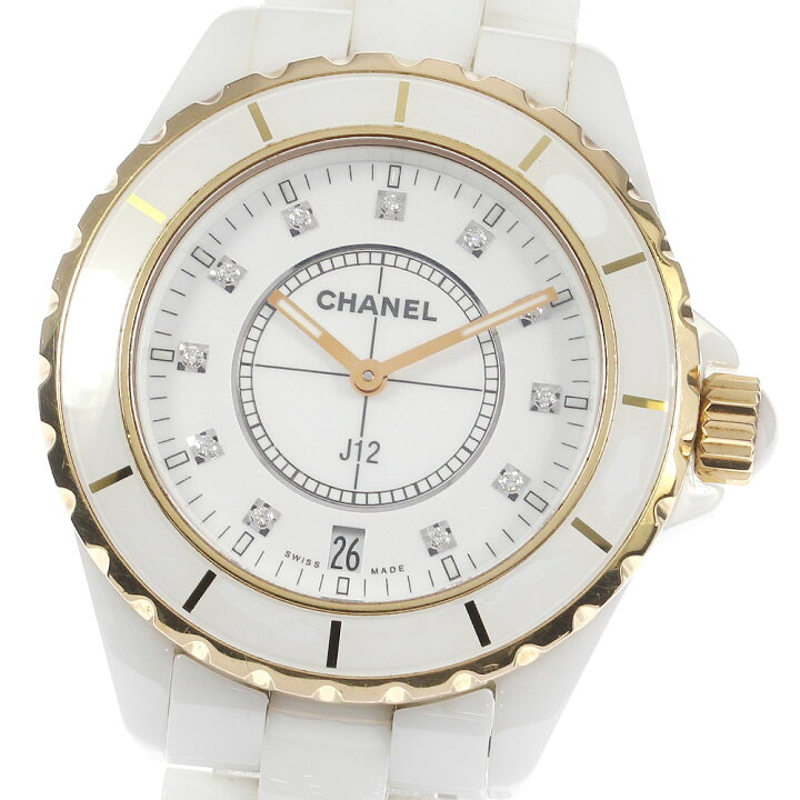 楽天市場】【CHANEL】シャネル J12 ホワイトセラミック 11Pダイヤ