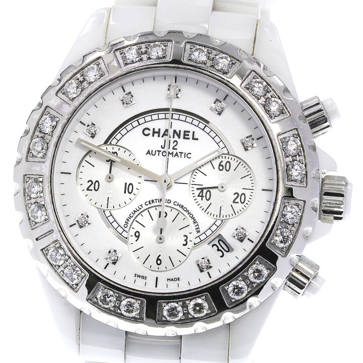 楽天市場】【CHANEL】シャネル J12 白セラミック ベゼルアフターダイヤ  
