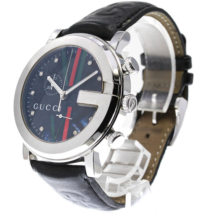 GUCCI グッチ 101M クロノグラフ 9Pダイヤモンド 緑 クォーツ 