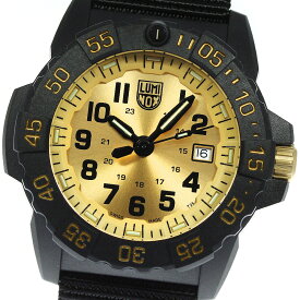 ☆極美品 ★箱・保付【LUMINOX】ルミノックス NAVY SEAL 3500 SERIES ゴールドリミテッドエディション 3505.GP.SET クォーツ メンズ_739043【ev20】【中古】