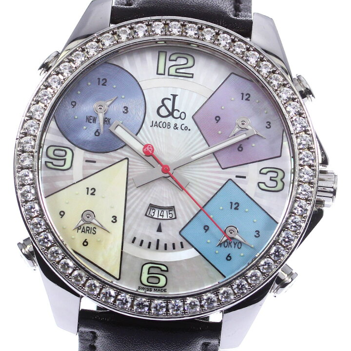 楽天市場】ジェイコブ JACOB&CO 5タイムゾーン ダイヤベゼル クォーツ  