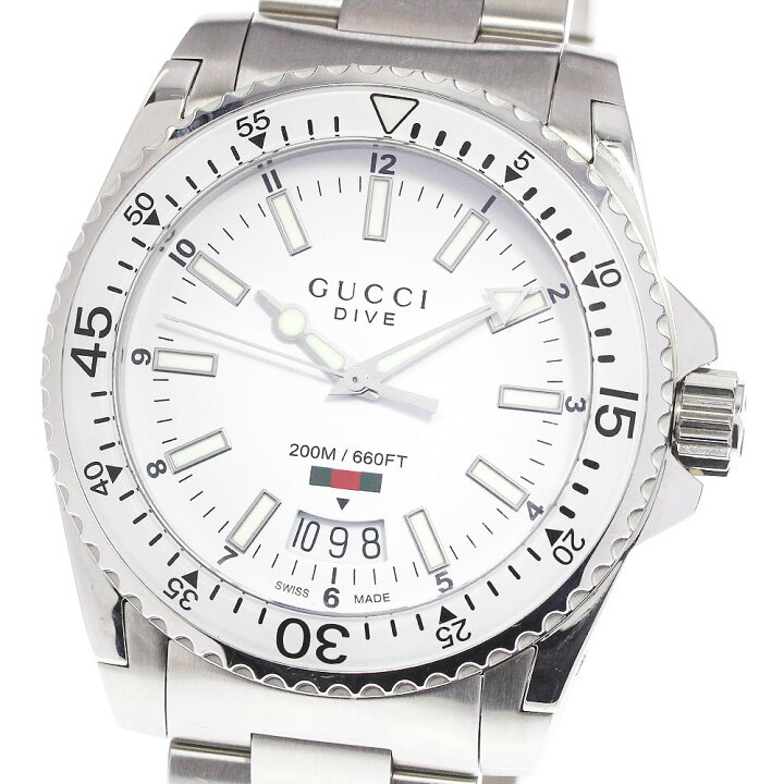 楽天市場】グッチ GUCCI YA136302/136.3 ダイヴ デイト クォーツ 