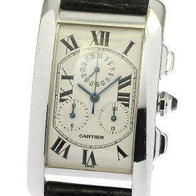 カルティエ CARTIER W26033L1 タンクアメリカンLM K18WG クロノリフレックス クォーツ メンズ _751653【ev10】【中古】