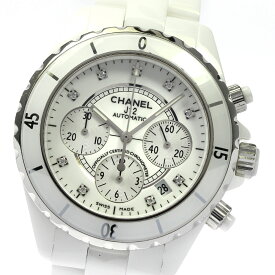 シャネル CHANEL H2009 J12 白セラミック 9Pダイヤ クロノグラフ 自動巻き メンズ _743218【中古】