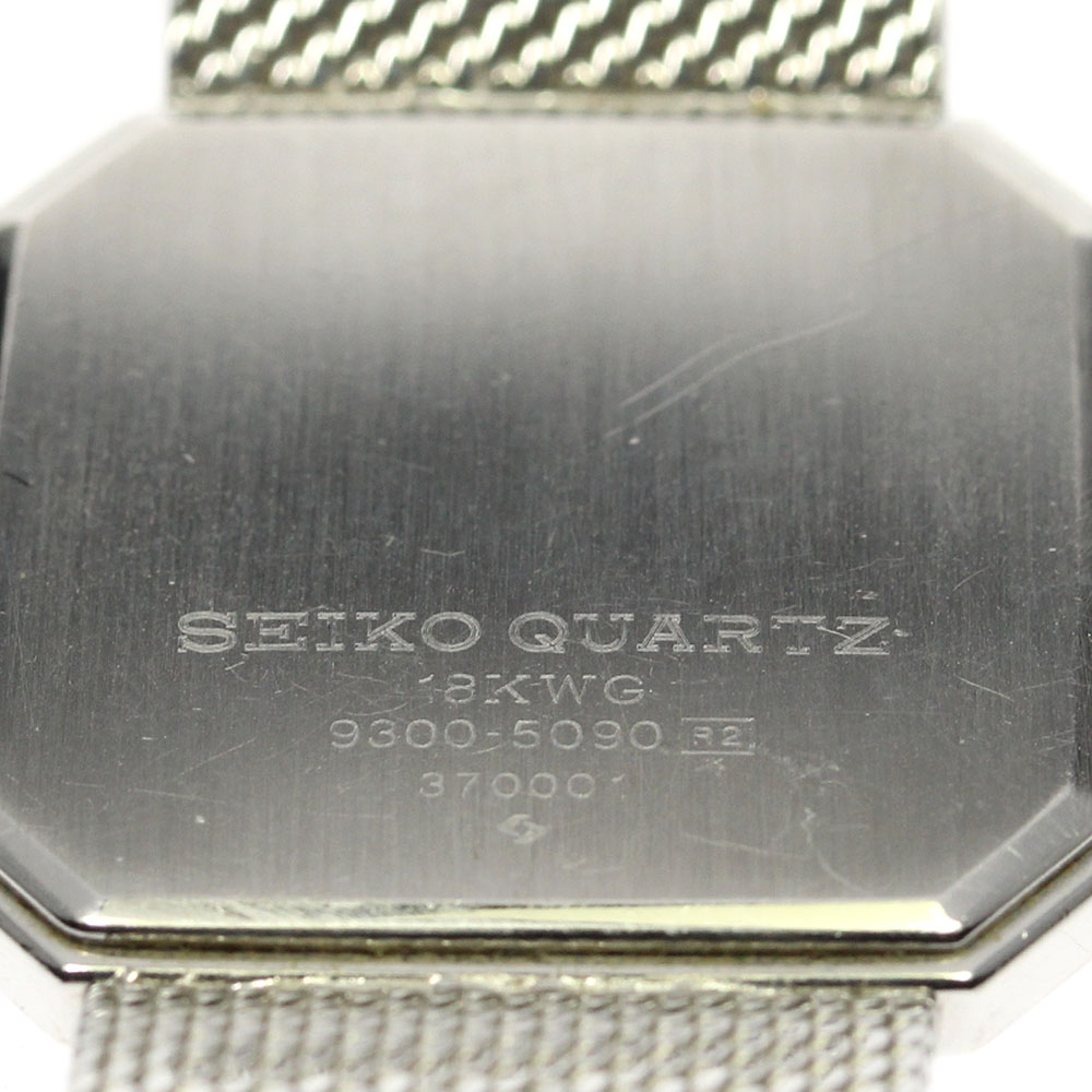魅力の セイコー SEIKO 9300-5090 クレドール ダイヤベゼル メンズ K18WG _748694 スクエア クォーツ メンズ腕時計 