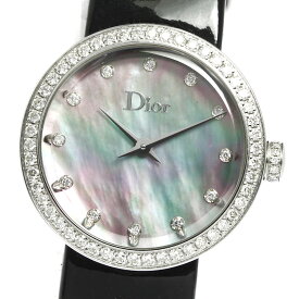 ディオール Dior CD047111A002 ラ ディ ドゥ ディオール 12P ダイヤベゼル クォーツ レディース 保証書付き_759646【ev20】【中古】