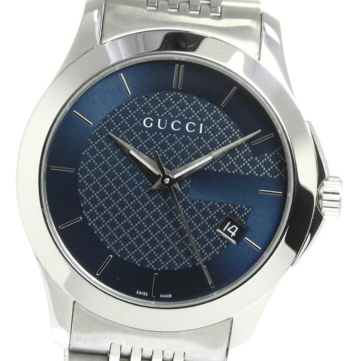 楽天市場】グッチ GUCCI 126.4/YA126481 Gタイムレス デイト クォーツ 
