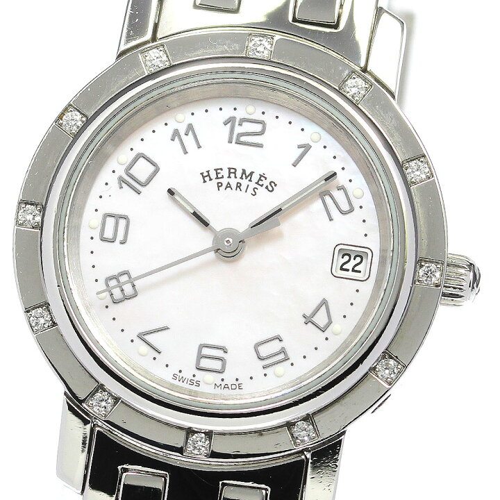 楽天市場】エルメス HERMES CL4.230 クリッパー ナクレ ベゼルダイヤ 