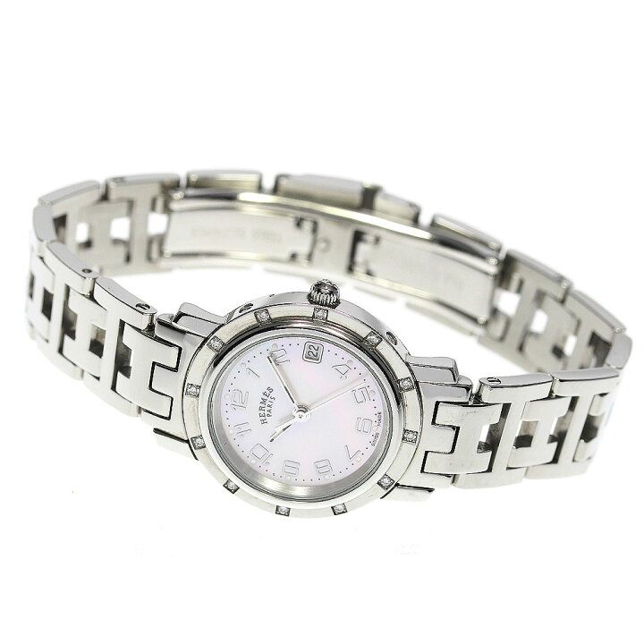 楽天市場】エルメス HERMES CL4.230 クリッパー ナクレ ベゼルダイヤ 