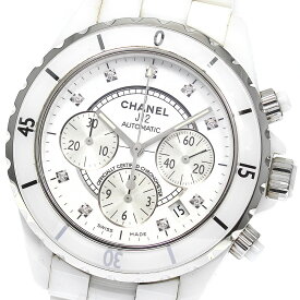 シャネル CHANEL H2009 J12 白セラミック 9Pダイヤ クロノグラフ 自動巻き メンズ _762285【中古】