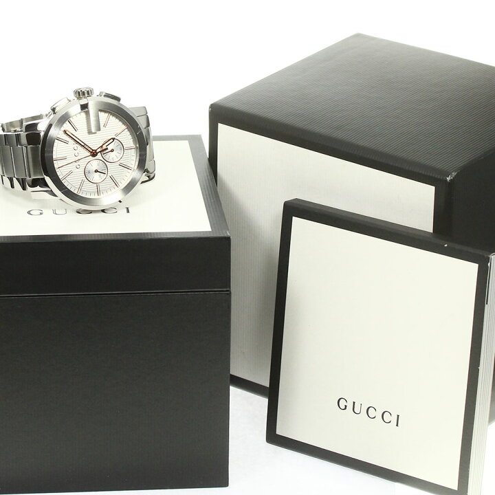 楽天市場】グッチ GUCCI 101.2/YA101201 Gクロノ クォーツ メンズ 内箱 