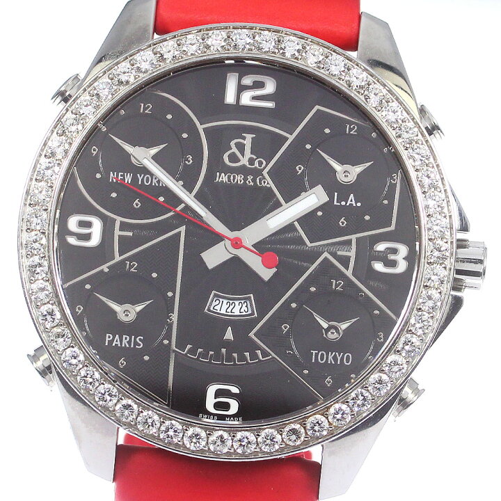 楽天市場】ジェイコブ JACOB&CO 5タイムゾーン ダイヤベゼル クォーツ  