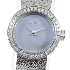 ディオール Dior CD040110-J ラ ディ ドゥ ディオール サテン ダイヤベゼル クォーツ レディース _773190【中古】