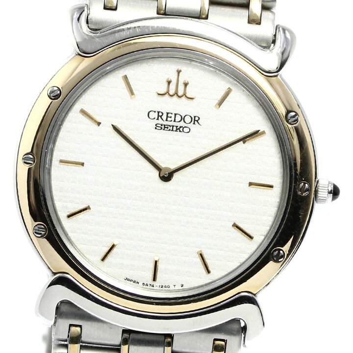 楽天市場】セイコー SEIKO 5A74-0650 クレドール K18YGベゼル クォーツ 