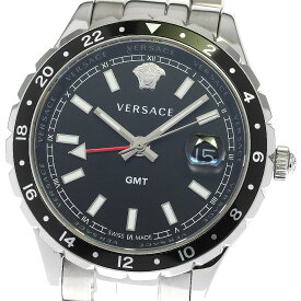 ヴェルサーチ VERSACE V11 ヘレニウム GMT デイト クォーツ メンズ 美品 _768340【中古】