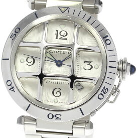 カルティエ CARTIER W31059H3 パシャグリッド 38mm デイト 自動巻き メンズ 保証書付き メーカーOH済み_780192【中古】