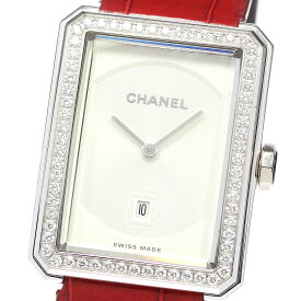 シャネル CHANEL H4470 ボーイフレンド K18WG ダイヤベゼル クォーツ メンズ _773189【中古】