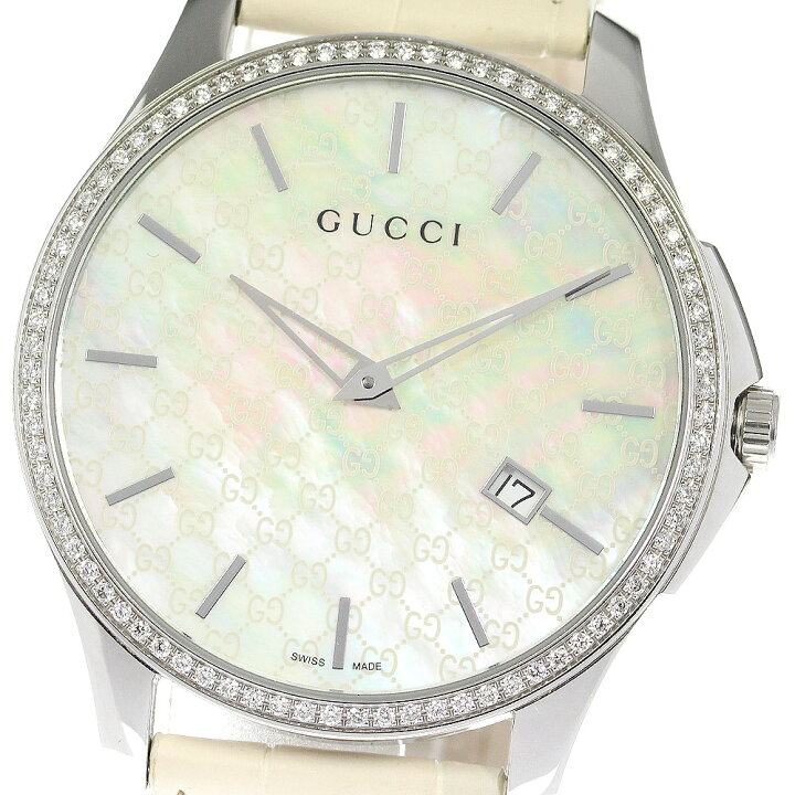 楽天市場】グッチ GUCCI 126.3/YA126306 Gタイムレス ダイヤベゼル 