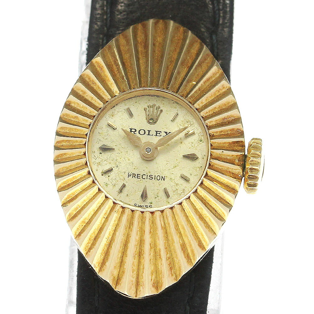 訳ありロレックスROLEX9667カメレオンアーモンドK18YGCal.1400手巻きレディース_779112【中古】