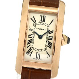 カルティエ CARTIER W2607456 タンクアメリカンSM K18PG クォーツ レディース 極美品 _792442【中古】