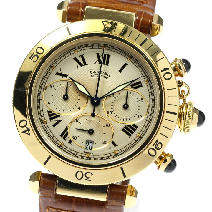 楽天市場】カルティエ CARTIER 2111 パシャ 38mm K18YG クロノグラフ  