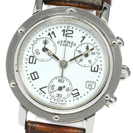 エルメス HERMES CL1.310 クリッパークロノ デイト クォーツ レディース 箱・保証書付き_795534【中古】