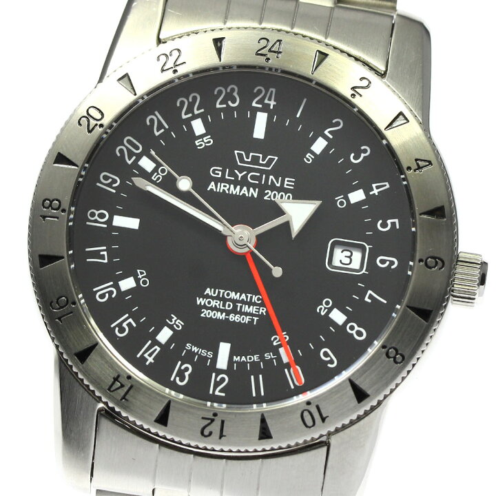 楽天市場】グリシン GLYCINE 3764 エアマン2000 GMT デイト 自動巻き 