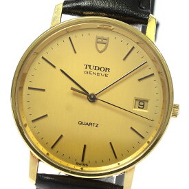 チュードル TUDOR 15008 ジュネーブ K18YG デイト クォーツ メンズ 内箱付き_799942【中古】