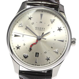 グッチ GUCCI 126.3/YA126332 Gタイムレス GMT 自動巻き メンズ 良品 箱付き_801122【中古】