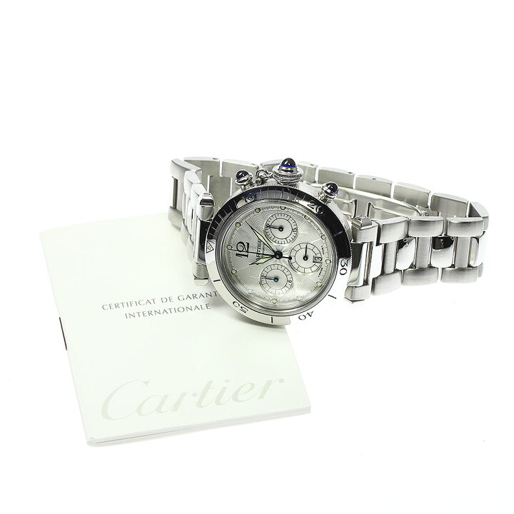 楽天市場】カルティエ CARTIER W31030H3 パシャ38mm クロノグラフ  