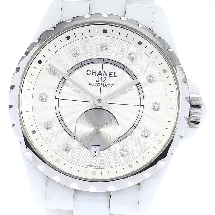 楽天市場】シャネル CHANEL H4345 J12 白セラミック 11Pダイヤ 自動  