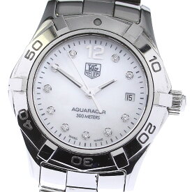 タグホイヤー TAG HEUER WAF1415 アクアレーサー 10Pダイヤ デイト クォーツ レディース _802172【中古】