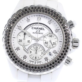 シャネル CHANEL H2009 J12 9Pダイヤ クロノグラフ アフターブラックダイヤベゼル 自動巻き メンズ _802331【中古】