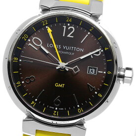 ルイ・ヴィトン LOUIS VUITTON Q1155 タンブール GMT デイト 自動巻き メンズ 箱・保証書付き_810852【中古】