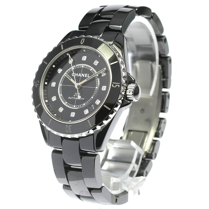 楽天市場】シャネル CHANEL H5702 J12 黒セラミック 38MM 12Pダイヤ  