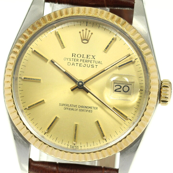 楽天市場】ロレックス ROLEX 16013 デイトジャスト ゴールド文字盤 cal 