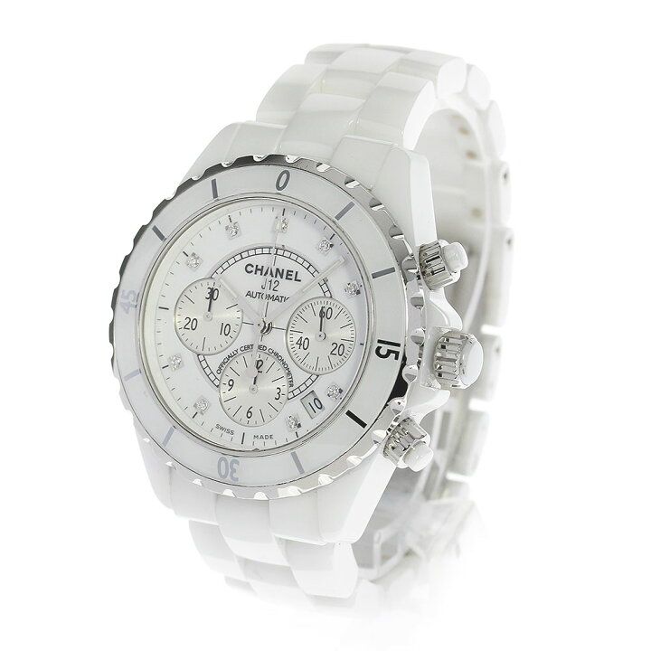 楽天市場】シャネル CHANEL H2009 J12 9Pダイヤ クロノグラフ 自動巻き  